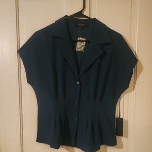 RACHEL Rachel Roy Teal Button-Down Blouse